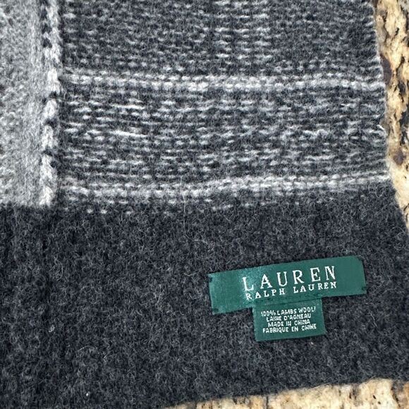 Lauren Ralph Lauren Vintage Lambs Wool Tight Knit Winter Patch Scarf - Picture 5 of 7